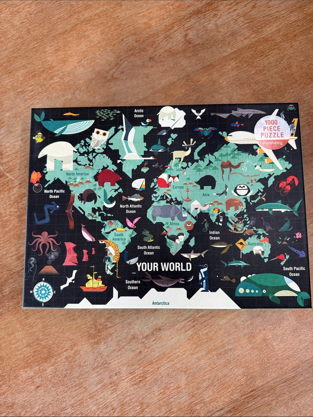 Mudpuppy 1000-Piece 'Your World' Illustrated World Map Puzzle
